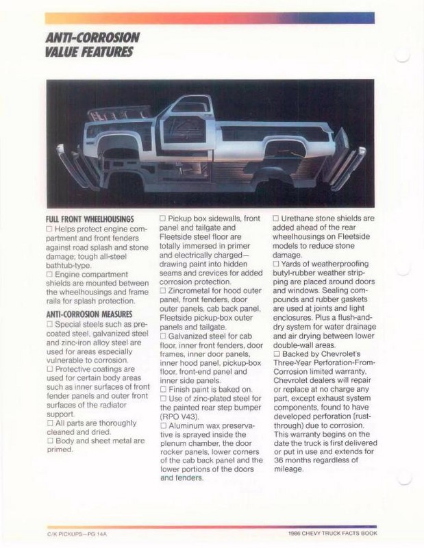1986 Chevrolet Truck Facts Brochure Page 68